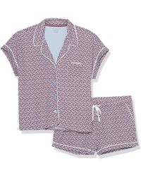 Tommy Hilfiger - Womens Girlfriend Sleeved Top And Bottom Short Pj Pajama Set - Lyst