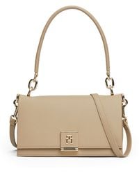 Tommy Hilfiger - Leather Shoulder Bag With Removable Crossbody Strap - Lyst