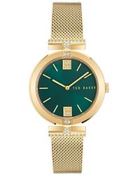 Ted Baker - Ladies Stainless Steel Yellow Gold Mesh Band Watch - Lyst
