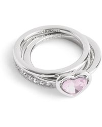 COACH - Halo Heart Stackable Ring Set - Lyst