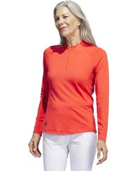 adidas - S Quarter-zip Long Sleeve Golf Polo Shirt - Lyst