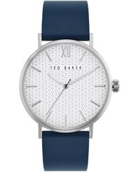 Ted Baker - Phylipa S Watch With Silver Dial And Blue Leather Strap Bkppgs001 - Lyst