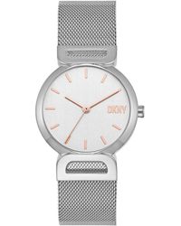 DKNY - Downtown D Quartz Stainless Steel Three-hand Dress Watch - Lyst