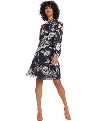Maggy London - Petite Long Sleeve Dress With Mock Neck With Tie - Lyst