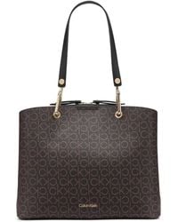 Calvin Klein - Garnet Signature Triple Compartment Top Zipper Tote - Lyst