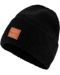 COACH - Leather Patch Beanie - Lyst