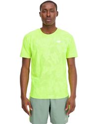 New Balance - Q Speed Jacquard Short Sleeve In Light Green Poly Knit - Lyst