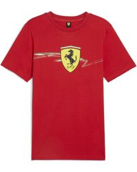 PUMA - Scuderia Ferrari Race Big Shield T-Shirt - Lyst