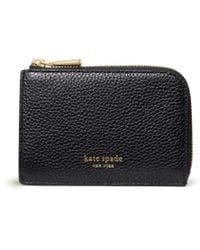 Kate Spade - Mini Zip Card Case Pebbled Leather Mini Zip Card Case - Lyst