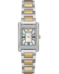 Emporio Armani - Two-hand Two-tone Stainless Steel Watch - Lyst
