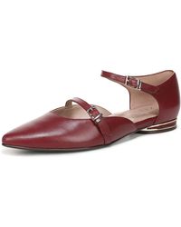 Naturalizer - Harmony Mary Jane Flat Cranberry Red Leather 6 W - Lyst
