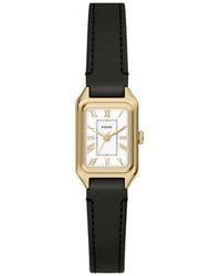 Fossil - Raquel Mini Three-hand Black Leather Watch - Lyst