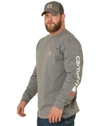 Carhartt - S Loose Lightweight Flame Resistant Force Original Fit Midweight Long-sleeve Logo Graphic T-shirt - Lyst