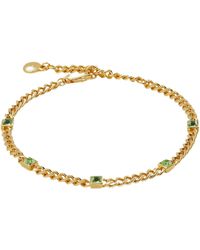 ALEX AND ANI - Aa7398238sg,birthstone Curb Chain Bracelet,shiny Gold,green,august - Lyst