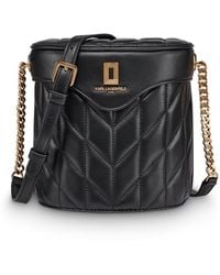 Karl Lagerfeld - Paris Laffayette Leather Crossbody Bag With Chain Strap - Lyst