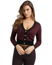 Guess - Long Sleeve Posie V-neck Cardi - Lyst
