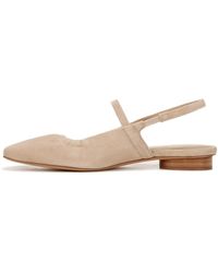 Vince - S Venice Slingback Mary Jane Square Toe Flat Dune Beige Suede 10 M - Lyst