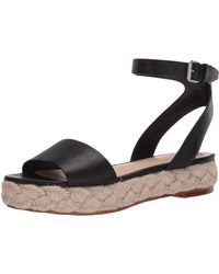 Vince Camuto Defina Ankle Strap Platform Sandal in Animal Print Leather (Black) - Lyst
