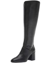 Franco Sarto - S Tribute Knee High Heeled Boot Black Stretch Croco 7.5 W - Lyst