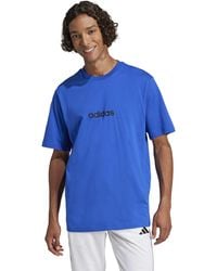 adidas - Tall Size Essentials Linear Single Jersey T-shirt - Lyst