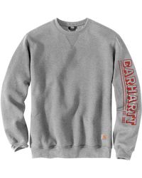 Carhartt - Big & Tall Loose Fit Midweight Crewneck Logo Sleeve Graphic Sweatshirt - Lyst