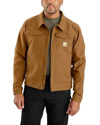 Carhartt - Carhartt Duck Relaxed Fit Full Zip Canvas Jacket - Lyst