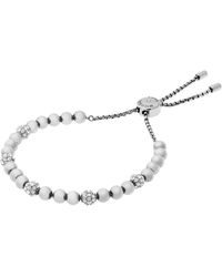 Michael Kors Blush Rush Silver-tone Bead Bangle Bracelet - Natural