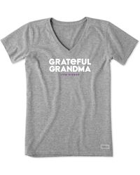 Life Is Good. - Grateful Grandma Crusher Vee Shirt-cotton Graphic Tee - Lyst