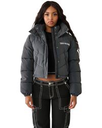 True Religion - Brand Jeans Double Collar Puffer Jacket - Lyst