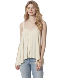Jessica Simpson - Gwen Button Up Front Swing Hankercheif Hem Tank Top Standard - Lyst