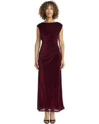 Maggy London - Elegant Floor-length Gown-fitted Silhouette With Cap Sleeves-boat Neck Maxi Dress For Special Occasions - Lyst