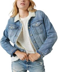 Sherpa Lined Denim Jackets for Women 
