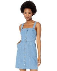 light blue overall dress