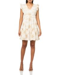 Anne Klein - V Neck Ruffle Slv Short Dress - Lyst