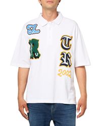 True Religion - Ss Overt Patch Polo | Short Sleeve Polo Shirt With Signature Patches- Optic White - Lyst