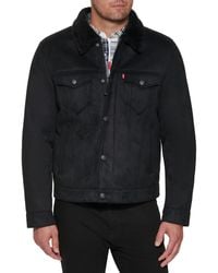 Levi's - Faux Leather Sherpa Lined Trucker Jacket - Lyst