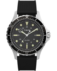 Timex - Navi Xl 41mm Watch – Stainless Steel Case Black Dial With Black Silicone - Lyst