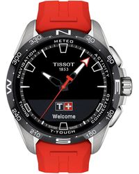 Tissot - T-touch Connect Solar Swiss Antimagnetic Titanium Case Tactile Quartz Watch With Rubber Strap - Lyst