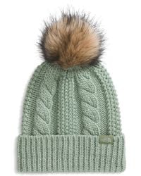 The North Face - Oh Mega Fur Pom Beanie | Deep Fit Cuffed Winter Hat With Oversized Faux-fur Pom & Textured Cable Detailing - Lyst