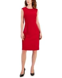 Kasper - Petite Cap Sleeve Sheath Dress With Seamed Waist Detail - Lyst