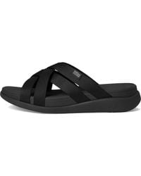 Fitflop - F-mode Go Webbing Flatform Strappy Slides Wedge Sandal - Lyst