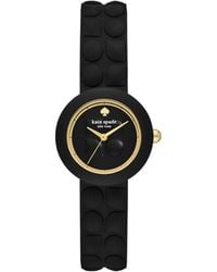 Kate Spade - Mini Park Row Black Silicone Band Watch - Lyst