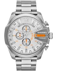 DIESEL - Dz4328 Mega Chief Silver-tone Stainless Steel Watch - Lyst