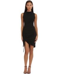 Donna Morgan - High Asymmetric Neck Mini Dress With Drawstring Hem Occasion Event Party Guest Of - Lyst