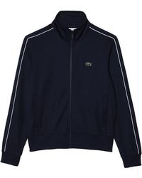 Lacoste - Regular Fit Long Full Zip Collared Sweatshirt W/single Stripe Sleeve Detailing Mm - Lyst