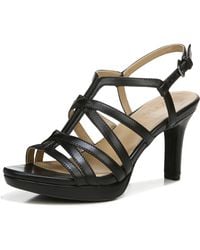 Naturalizer - S Baylor Strappy High Heel Dress Sandal Black Smooth 10 W - Lyst