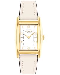 COACH - 2h Quartz Tank Watch With Genuine Leather Strap - Water Resistant 3 Atm/30 Meters - Premium Fashion Timepiece For Everyday Style - Lyst