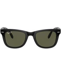 Ray-Ban Folding Wayfarer Sunglasses in Green - Lyst