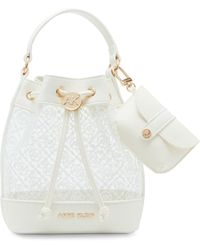 Anne Klein - Ak Ring Logo Clear Bucket Crossbody With Card Case - Lyst