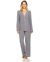 Eberjey Gisele Two-piece Long Sleeve & Pant Pajama Sleepwear Set - Gray